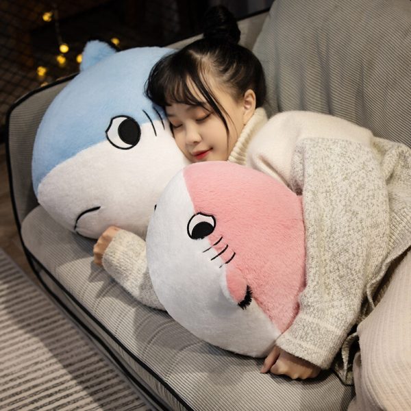 Cute cartoon shark plush soft cushion pillow - Image 3