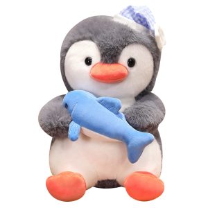 Cute Plush Penguin with Cap Toy Home Decoration Gift Kids Body Pillow