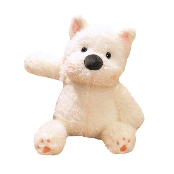 Adorable White West Highland Terrier Plush - Soft Dog Doll