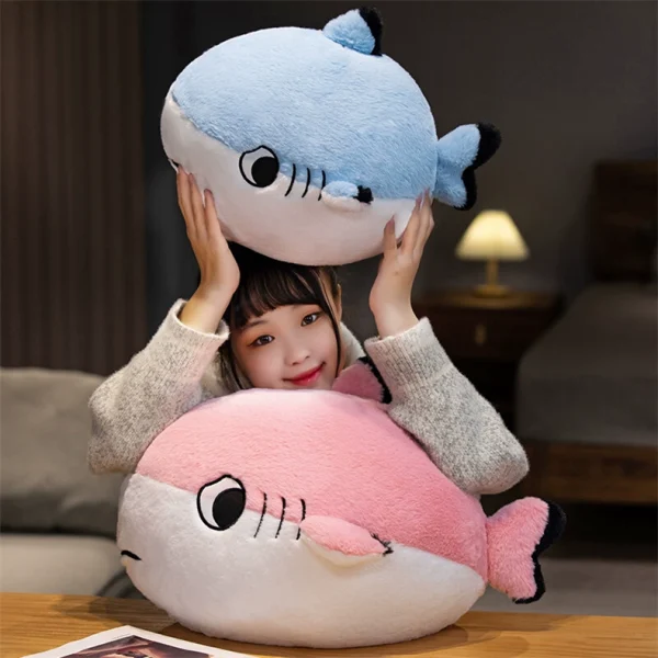 Cute cartoon shark plush soft cushion pillow - Image 6