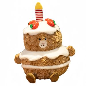 Cute Kusago Cake Plush Bear Celebration Gift for Kids Fluffy Gift