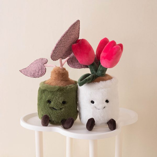 Cartoon-style stuffed animal, plant-shaped type green decoration, stylish interior, present, toy - Image 4