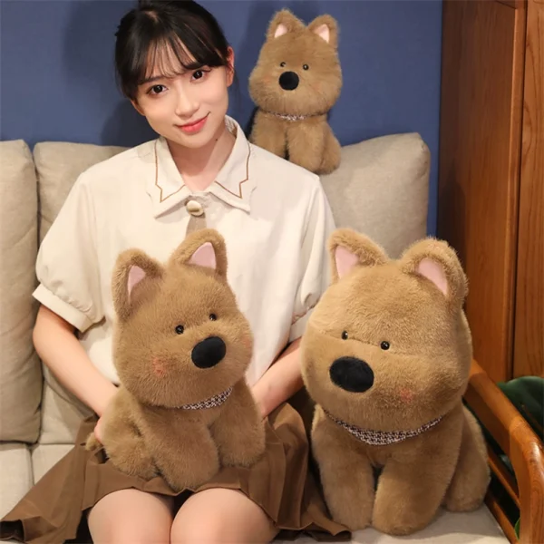 White and Brown Dog Shape Plush Soft Toy Interior Gift Celebration Cute Cushion Living Room Decor - Image 6