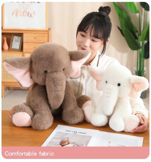 Cute sitting elephant plush toy celebration gift for bedding toy fluffy present - Image 6