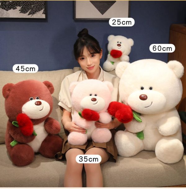 Cute stuffed animal bear animal shape heart shape present celebration gift for Valentine's Day - Image 2