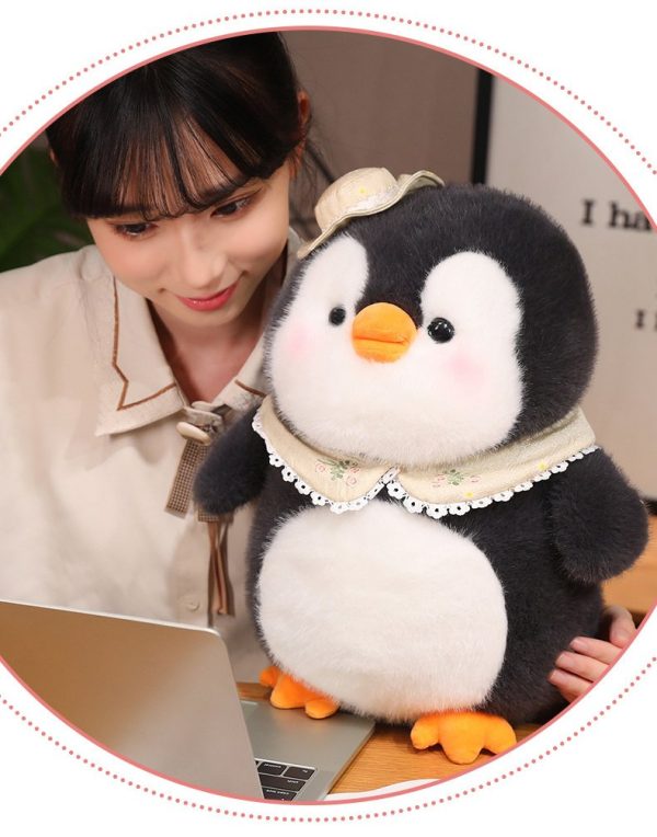 Cute hat plush penguin with a soothing marine animal, big body pillow, perfect for birthday present - Image 12