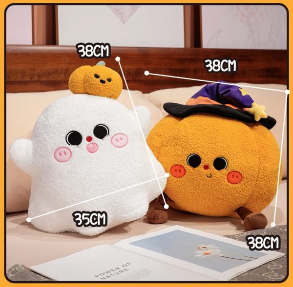 Halloween pumpkin body pillow Cute ghost design Yarn toy Room decoration Gift - Image 2