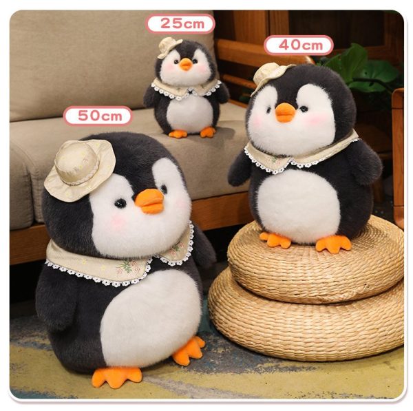 Cute hat plush penguin with a soothing marine animal, big body pillow, perfect for birthday present - Image 2