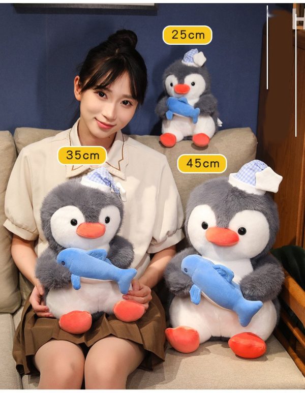 Cute Plush Penguin with Cap Toy Home Decoration Gift Kids Body Pillow - Image 2