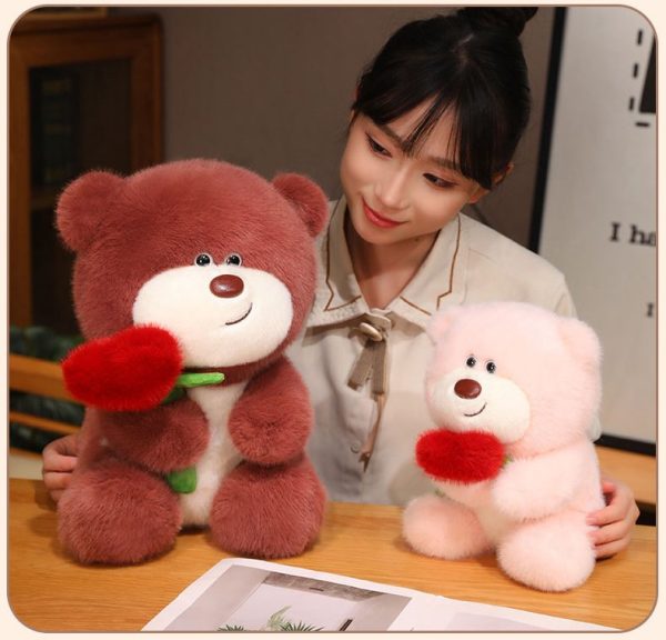 Cute stuffed animal bear animal shape heart shape present celebration gift for Valentine's Day - Image 7