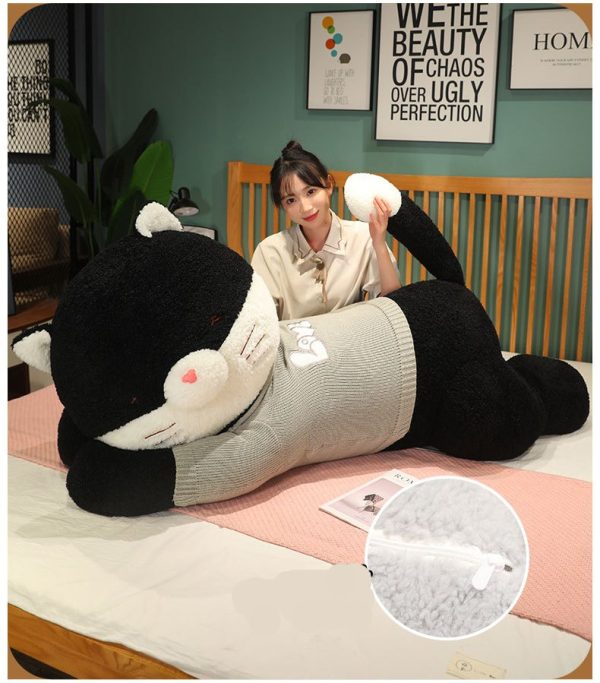 Cute furry cat stuffed animal, big body pillow, soft toy, stylish interior - Image 8