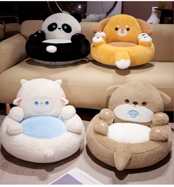 A fluffy cushion with a cute panda design. Fall/Winter interior sofa. Cute comfort. Comfortable relaxation. - Image 6