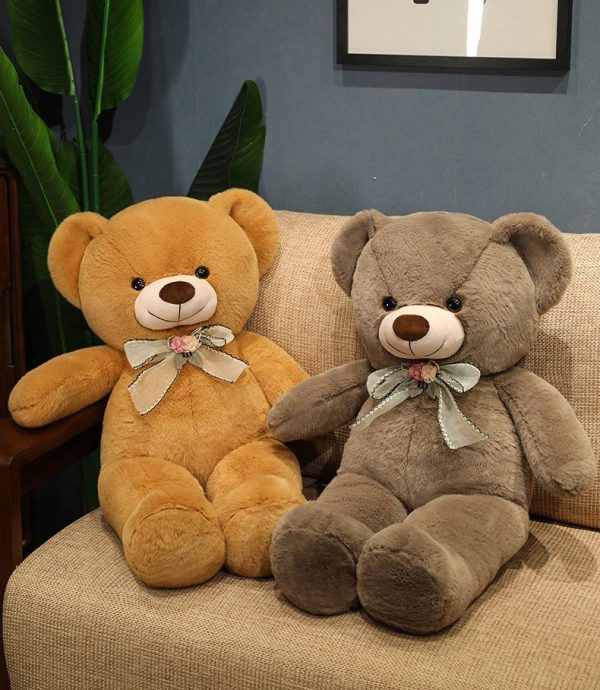 Cute bear plush toy with ribbon for children, holding, fluffy, celebration, gift, interior, present - Image 11