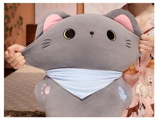 Fluffy stuffed cat toy, cute cartoon, long body pillow, for women, bedroom interior, stylish, gift - Image 7