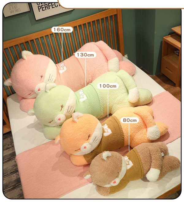 Cute furry cat stuffed animal, big body pillow, soft toy, stylish interior - Image 2