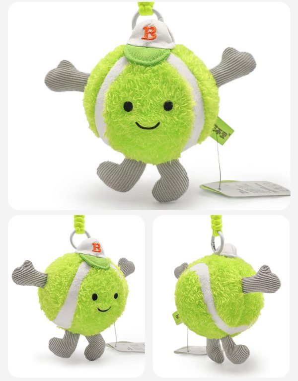 Cute cartoon tennis ball plush toy stress relief toy for student backpack - Image 10