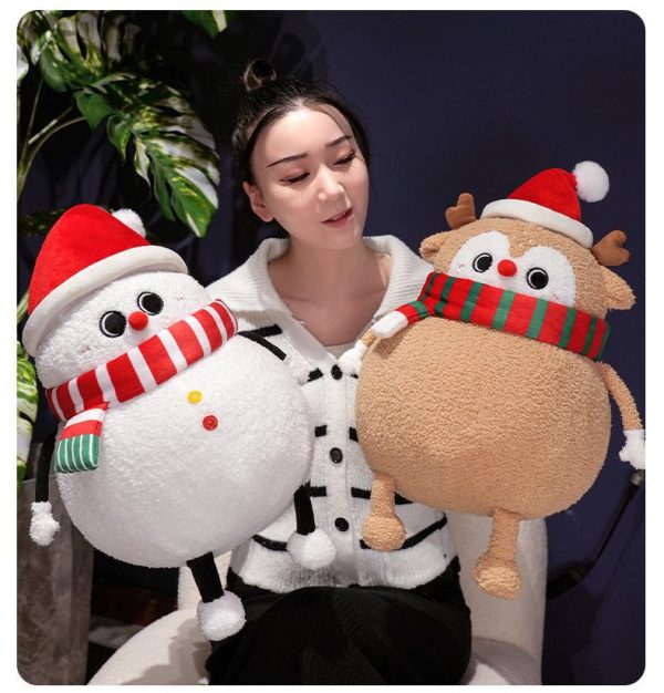 Christmas stuffed animal, Santa, snowman, realistic body pillow, stylish interior, gift, present, various uses - Image 4