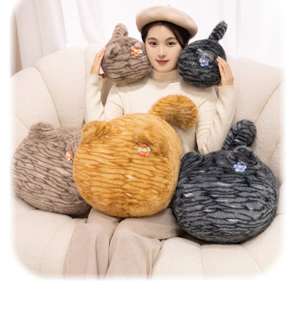 Cute tiger pattern cat plush toy fluffy body pillow for girls gift bedding stylish - Image 6