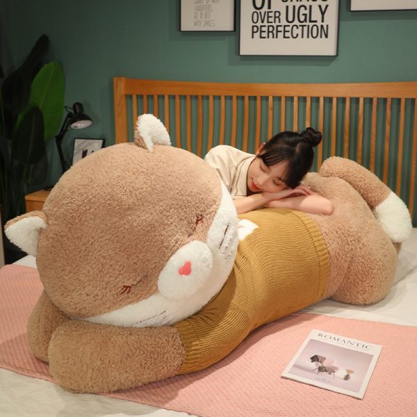 Cute furry cat stuffed animal, big body pillow, soft toy, stylish interior - Image 4