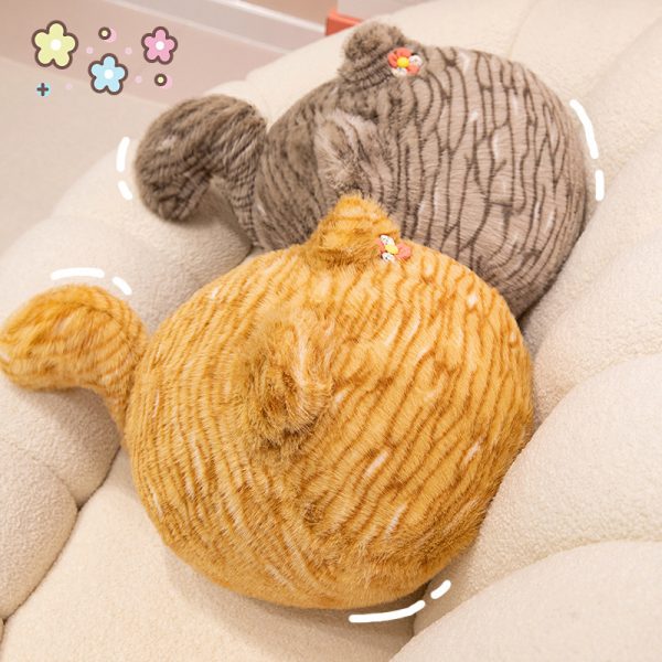 Cute tiger pattern cat plush toy fluffy body pillow for girls gift bedding stylish - Image 2