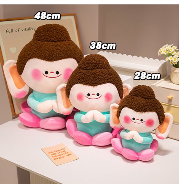 Cartoon Buddha Statue Plush Toy Cute Toy Gift Present Interior Student Room Decoration - Image 2