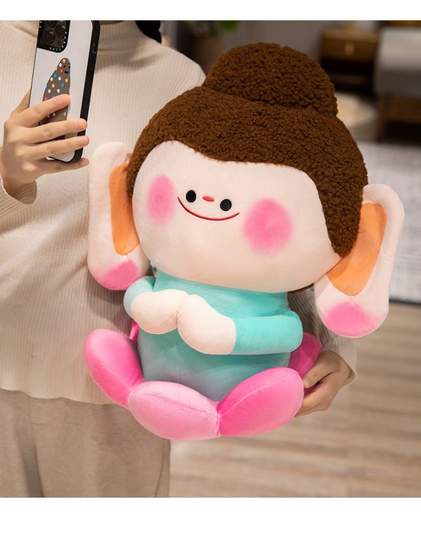 Cartoon Buddha Statue Plush Toy Cute Toy Gift Present Interior Student Room Decoration - Image 12