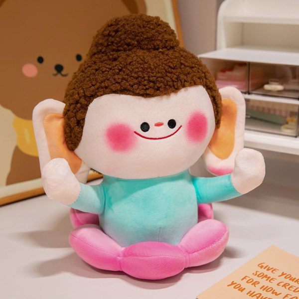 Cartoon Buddha Statue Plush Toy Cute Toy Gift Present Interior Student Room Decoration - Image 3