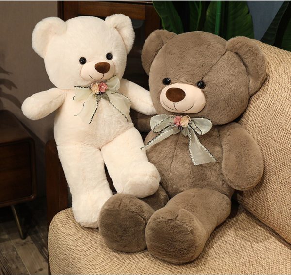 Cute bear plush toy with ribbon for children, holding, fluffy, celebration, gift, interior, present - Image 5