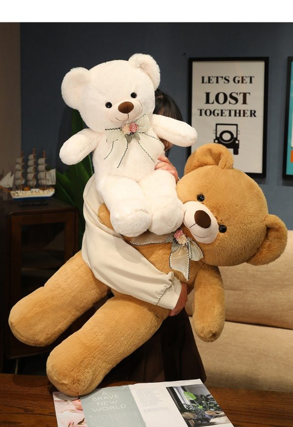 Cute bear plush toy with ribbon for children, holding, fluffy, celebration, gift, interior, present - Image 6