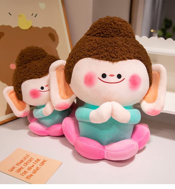 Cartoon Buddha Statue Plush Toy Cute Toy Gift Present Interior Student Room Decoration - Image 6