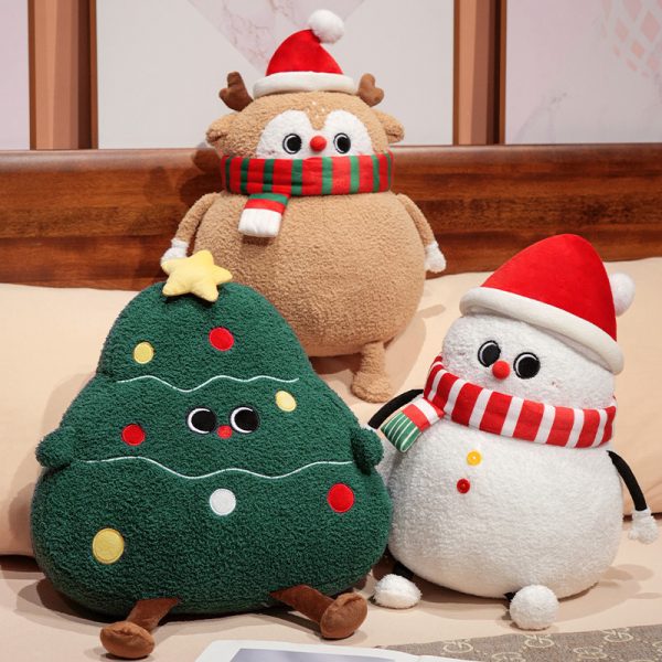 Christmas stuffed animal, Santa, snowman, realistic body pillow, stylish interior, gift, present, various uses - Image 2