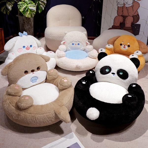 A fluffy cushion with a cute panda design. Fall/Winter interior sofa. Cute comfort. Comfortable relaxation. - Image 3