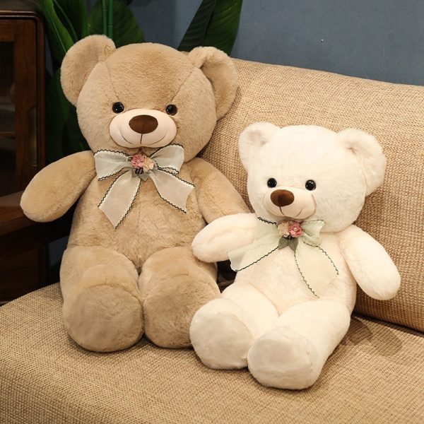 Cute bear plush toy with ribbon for children, holding, fluffy, celebration, gift, interior, present - Image 4