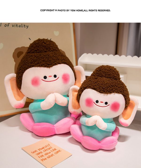 Cartoon Buddha Statue Plush Toy Cute Toy Gift Present Interior Student Room Decoration - Image 9
