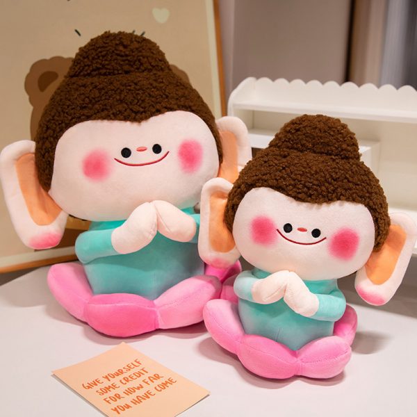 Cartoon Buddha Statue Plush Toy Cute Toy Gift Present Interior Student Room Decoration - Image 4