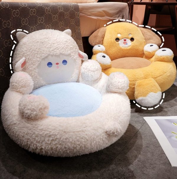A fluffy cushion with a cute panda design. Fall/Winter interior sofa. Cute comfort. Comfortable relaxation. - Image 8